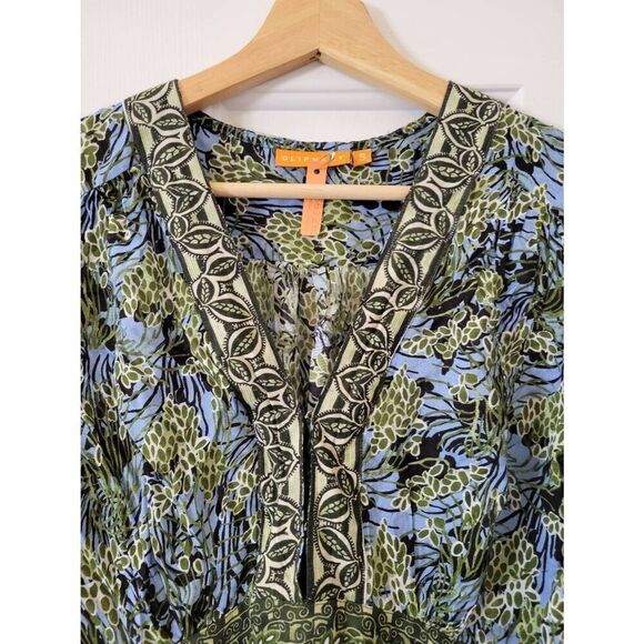 Tuckernuck Oliphant V-NECK MINI DRESS- EDEN BLUE S - Picture 3 of 11